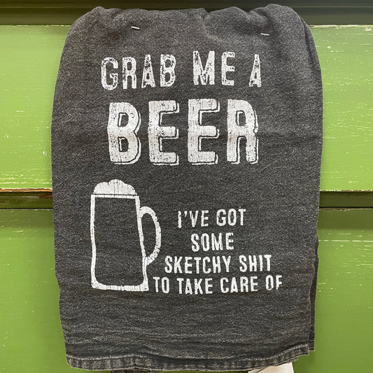 'Grab Me A Beer' Tea Towel