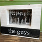 "the guys" white washed and black wood frame