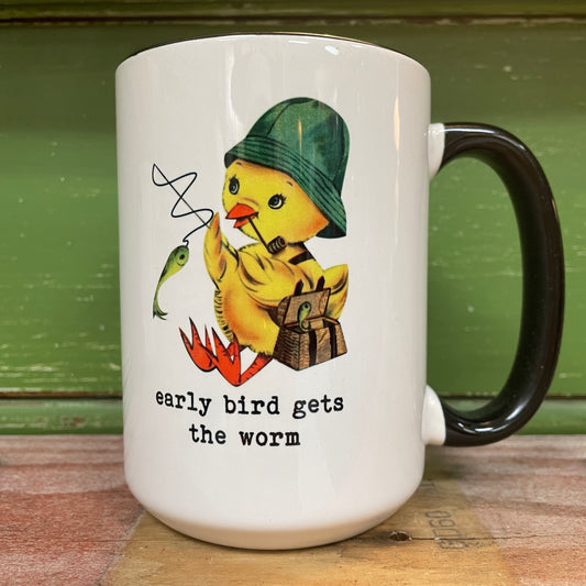 'Early Bird Gets The Worm' Ceramic Coffee Mug