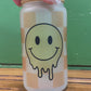 Melting Smiley Face 16 oz. Glass Can Tumbler