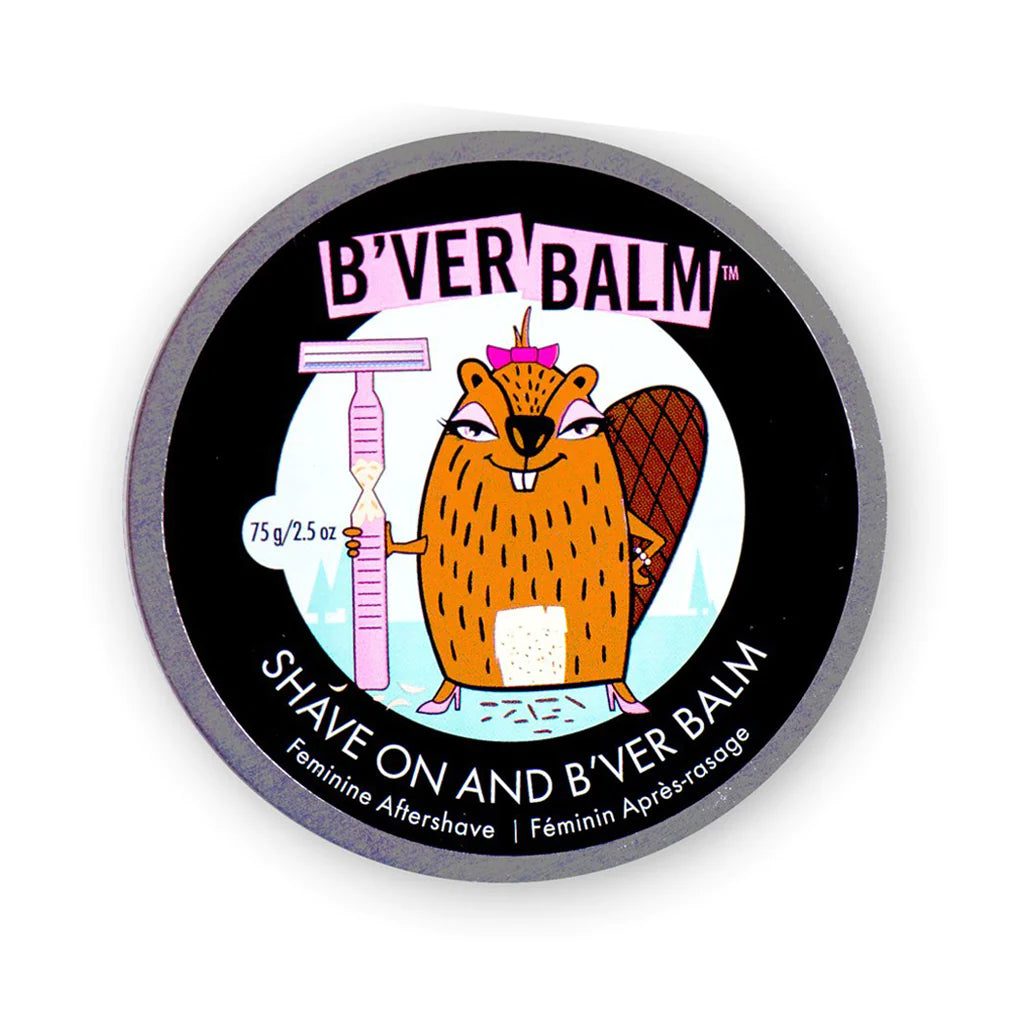 women's aftershave balm with a beaver on the lid called B'Ver Balm 