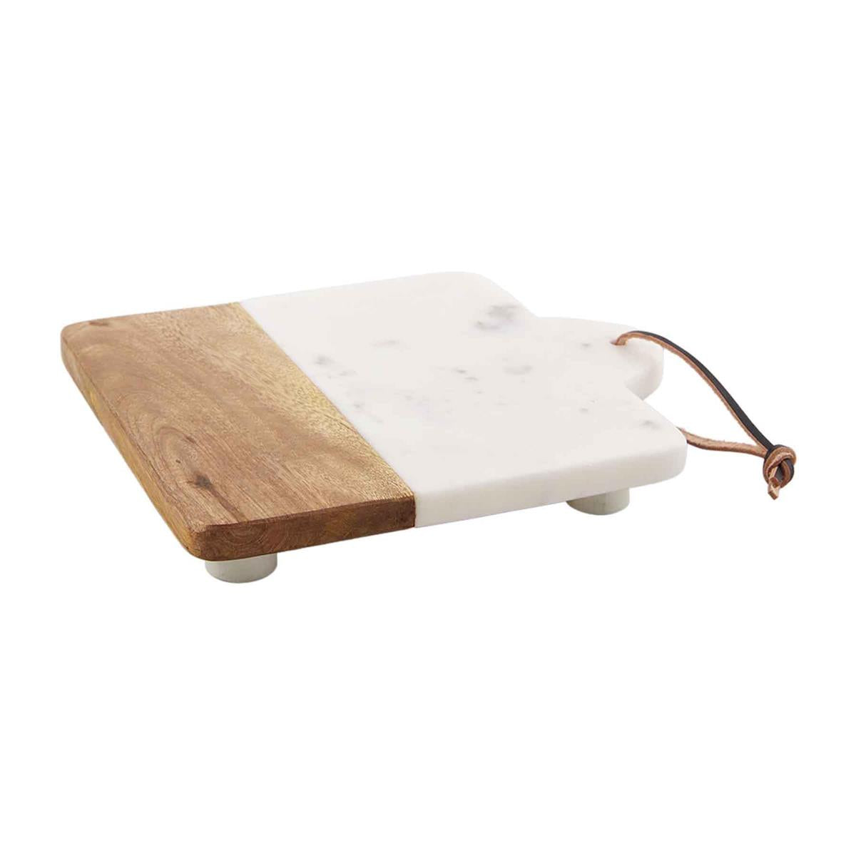 Marble & Wood Footed Trivet