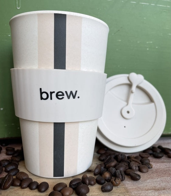 Bamboo Grab and Go Striped Brew Cup with Lid
