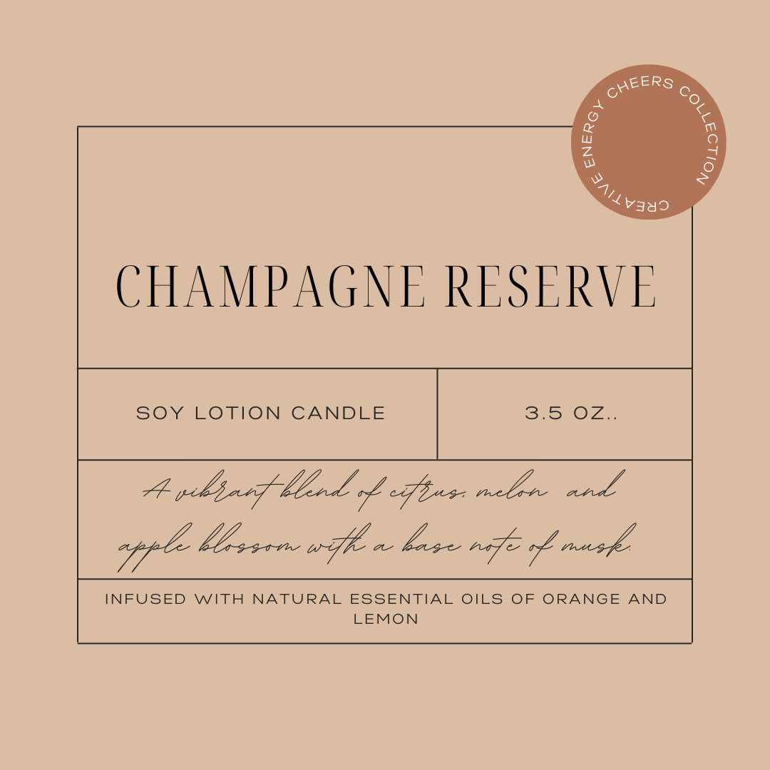 detailed description of champagne reserve 2-in-1 soy candle