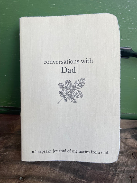 conversations with dad keepsake journal in muslim bag