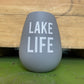 "lake life" grey silicone stemless wineglass 