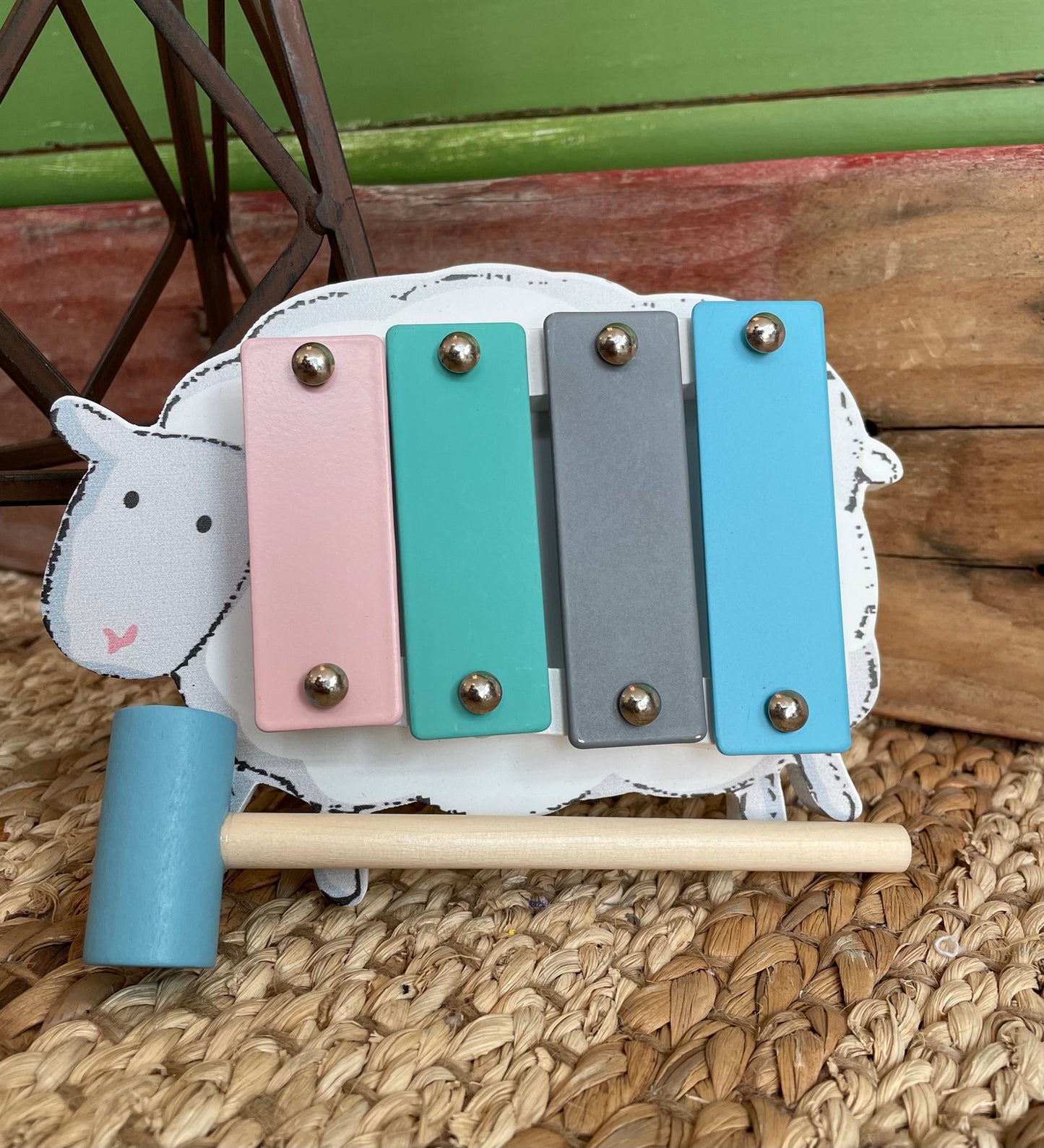 mini lamb xylophone with light blue mallet