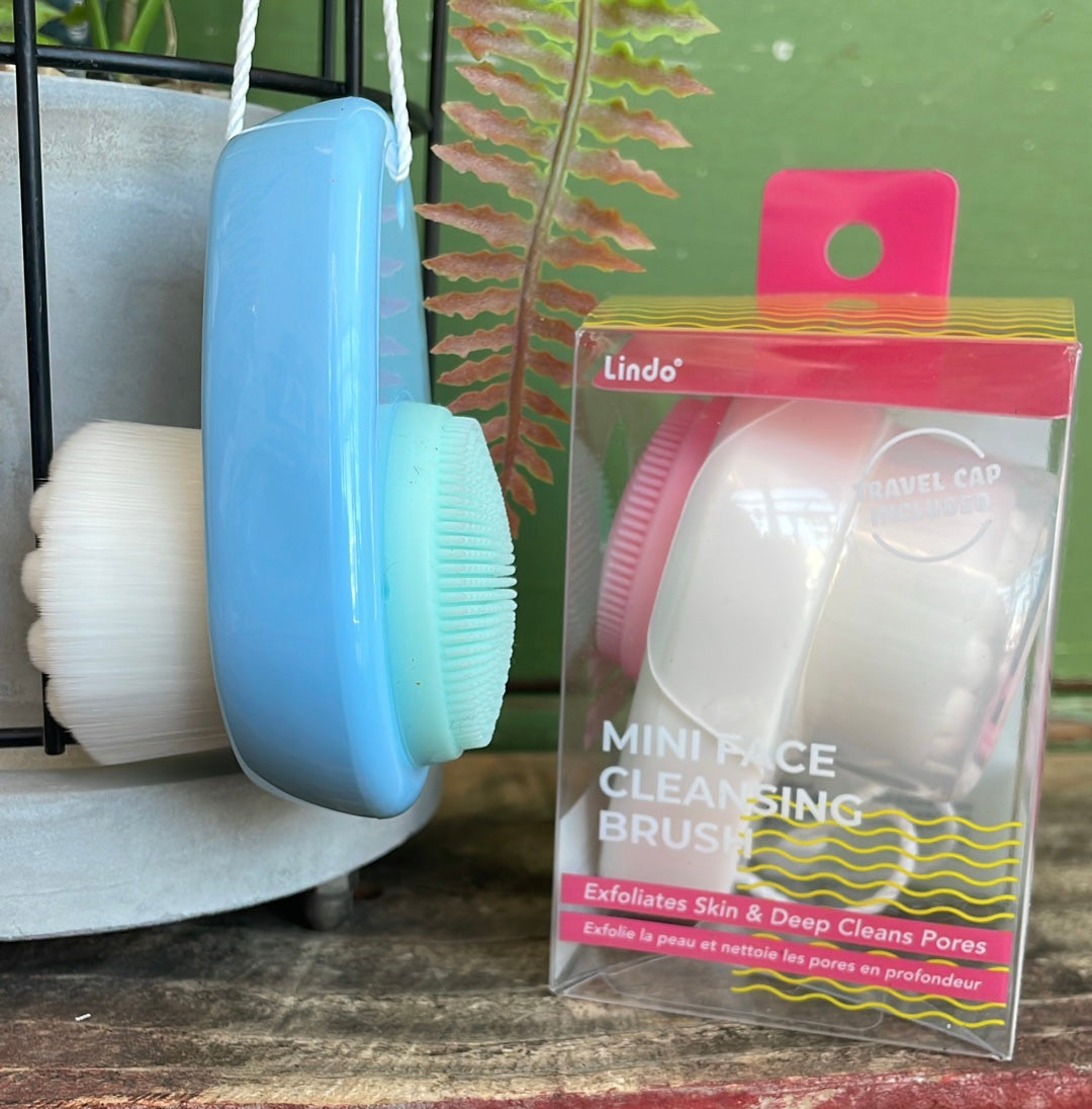 pink and blue mini face cleansing brush collection