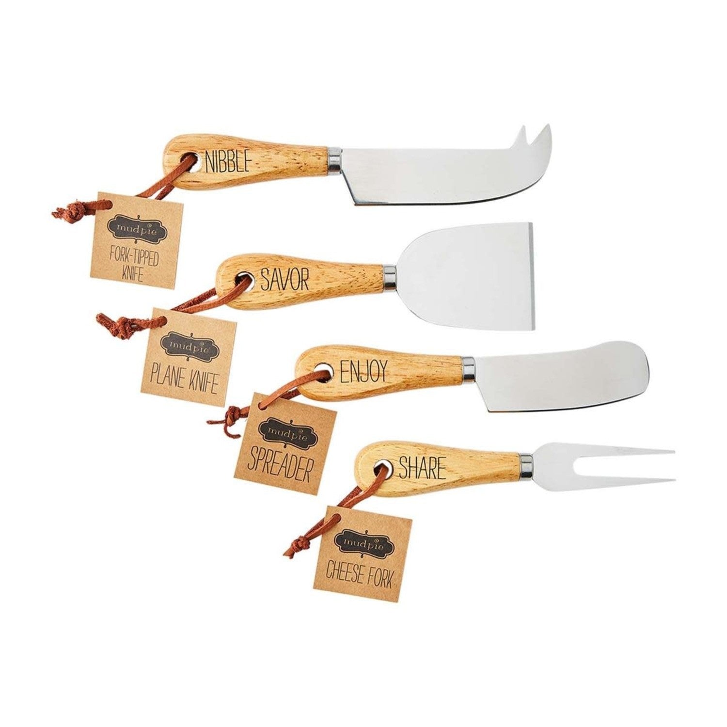 Wood handle cheese utensils 