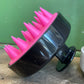 black and pink scalp massager side view