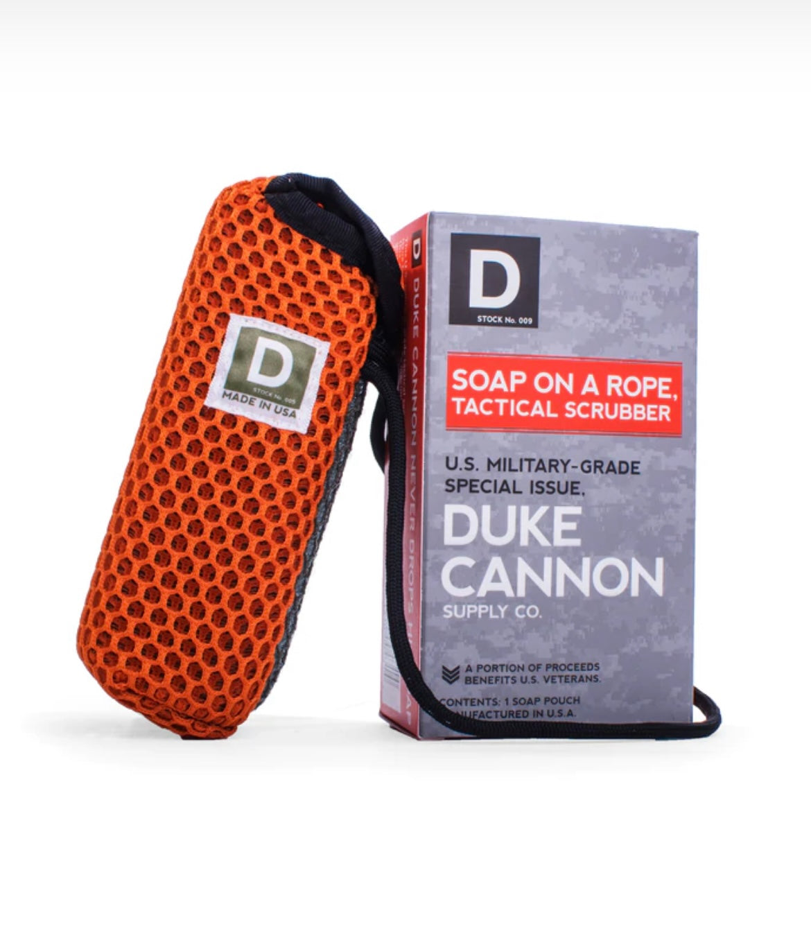 Soap on a rope tactical scrubber from Duke Cannon