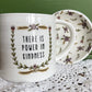 "there is power in kindness" cream floral mug and saucer set